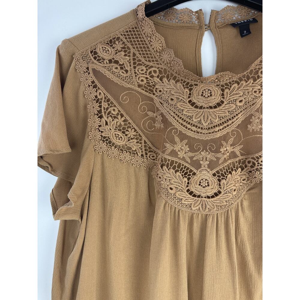 Torrid Washable Crinkle Gauze Yoke Flutter SS Top Plus Size 2 2X Boho Festival - Picture 4 of 14